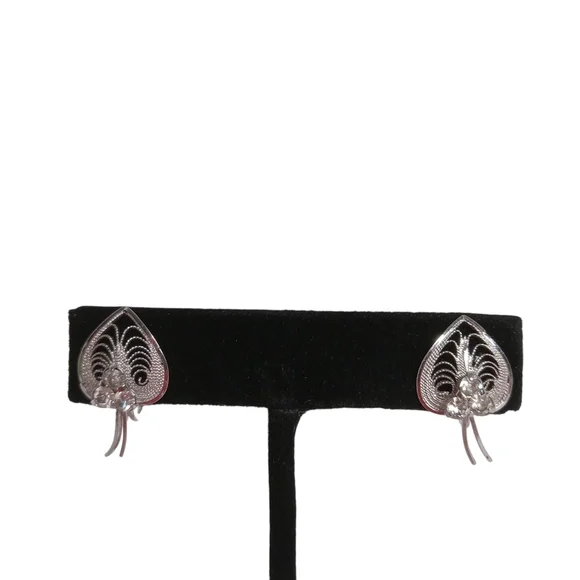 VINTAGE STERLING SILVER SCREWBACK EARRINGS BRAND‎ UNKNOWN VGC - Picture 3 of 9